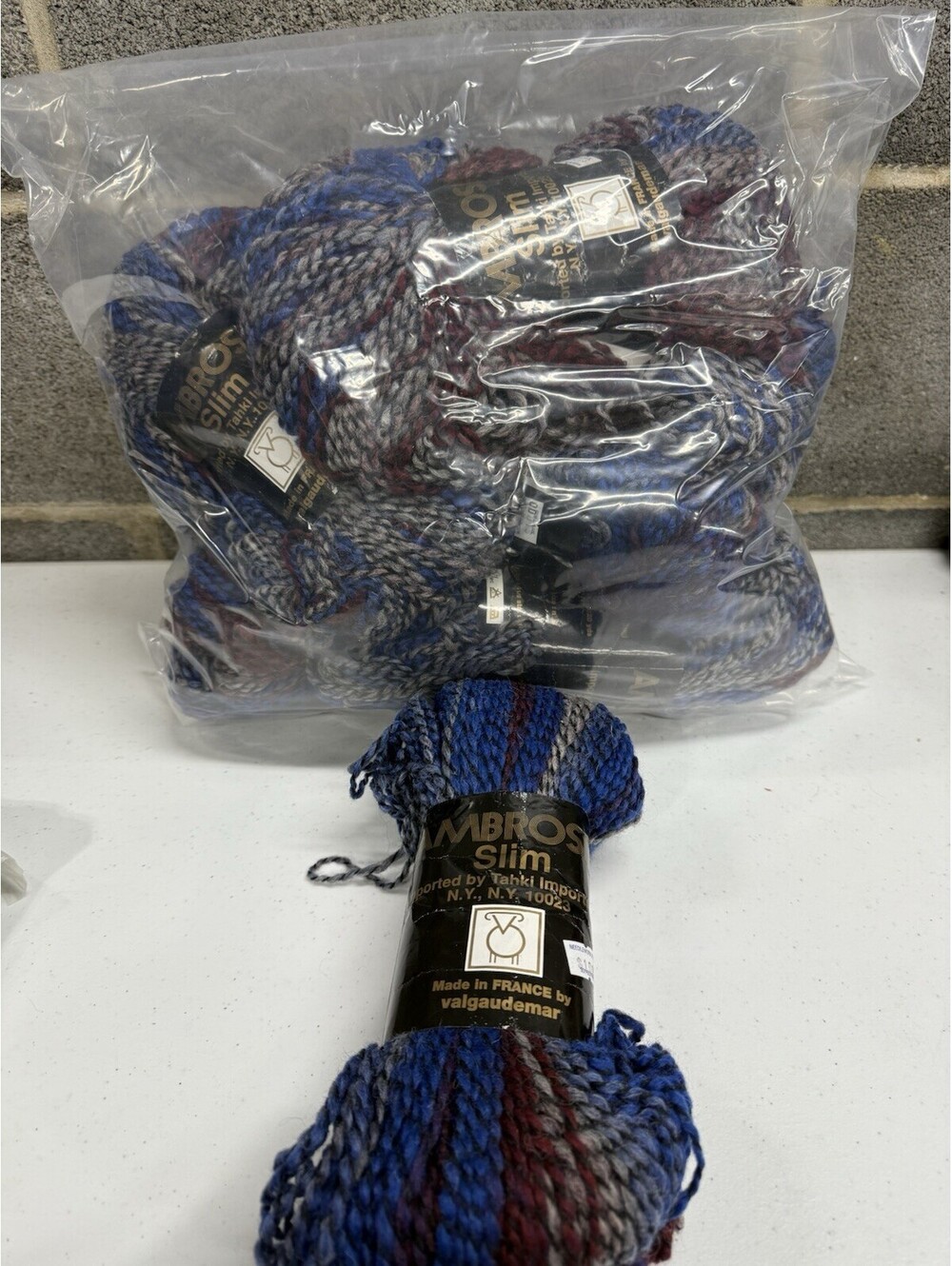 Tahki Imports Ambrosia Slim New Wool Yarn Shade 663 Multi Color 10 Skein Lot
